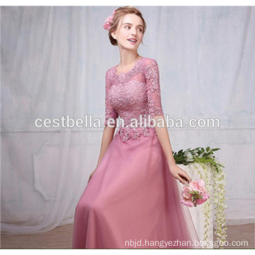 Lady fashion lace dinner dress floor length slim fitting formal evening dress